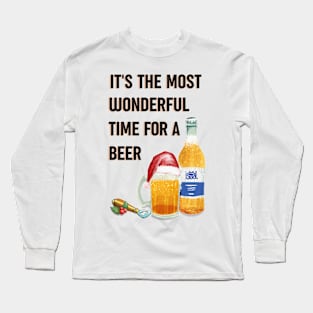 Alternative Christmas design - wonderful time for a beer Long Sleeve T-Shirt